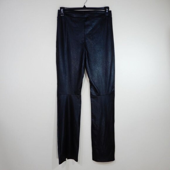 Commando Faux Leather Split Front Pants Size L Black Stretch Pull On NEW $129 - Picture 6 of 7